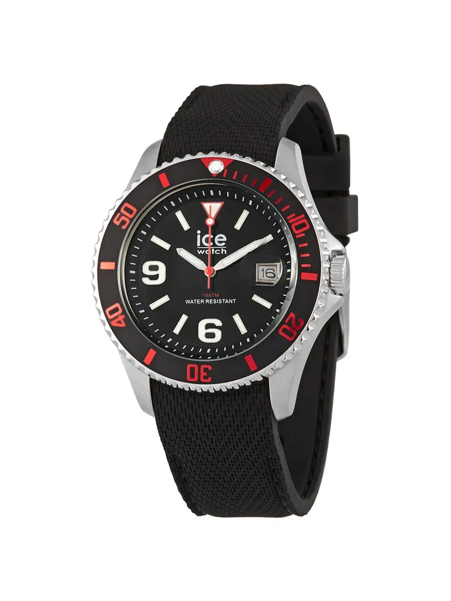 Кварцевые часы Ice-Watch с черным циферблатом, унисекс, артикул 020373 — серебристый