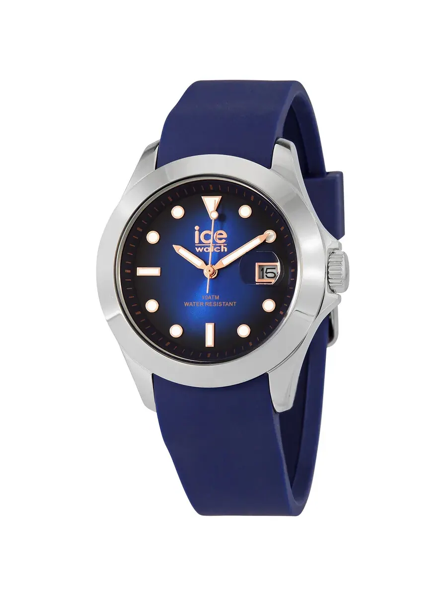 Мужские часы Ice-Watch Quartz с синим циферблатом Sunset 020387 — серебристый