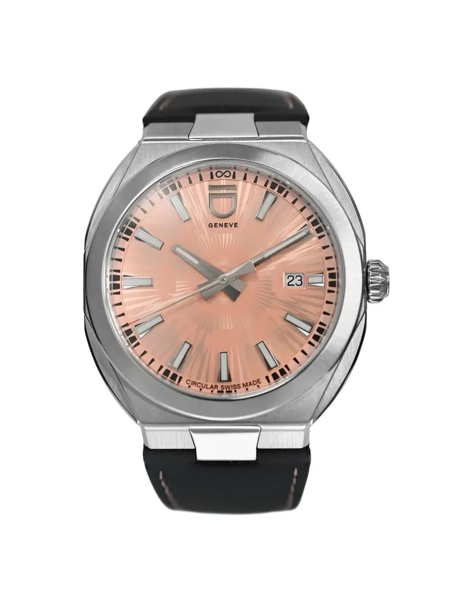 Мужские часы ID Geneve Circular S Limited Automatic с розовым циферблатом 048/300 — изображение 1 из 7, оттенок серебряный