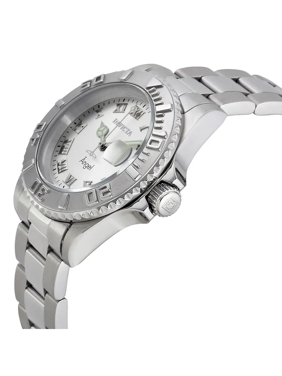 Женские часы Invicta Angel с серебристым циферблатом и корпусом из нержавеющей стали, модель 14320 — изображение 2 из 4