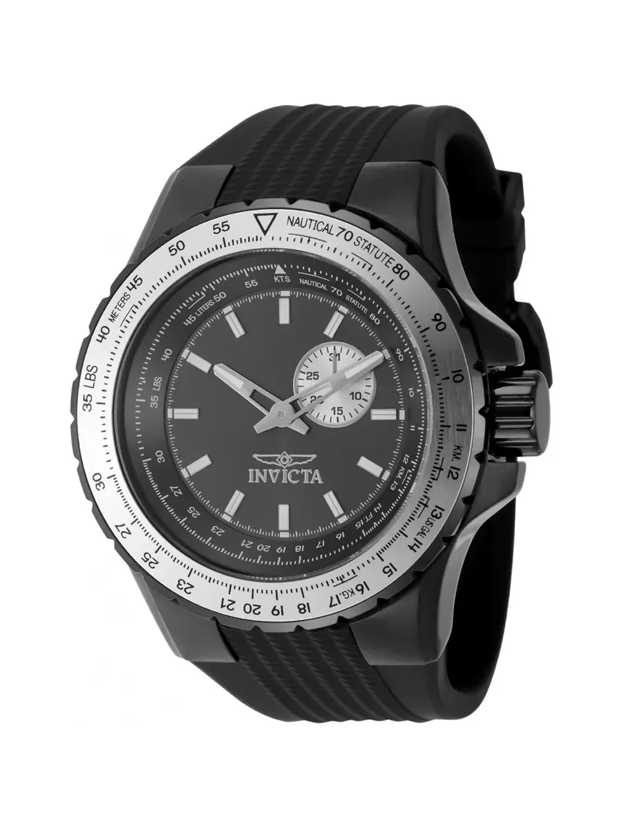 Мужские часы Invicta Aviator Quartz с циферблатом цвета пулеметного металла, модель 49720 — серебристый