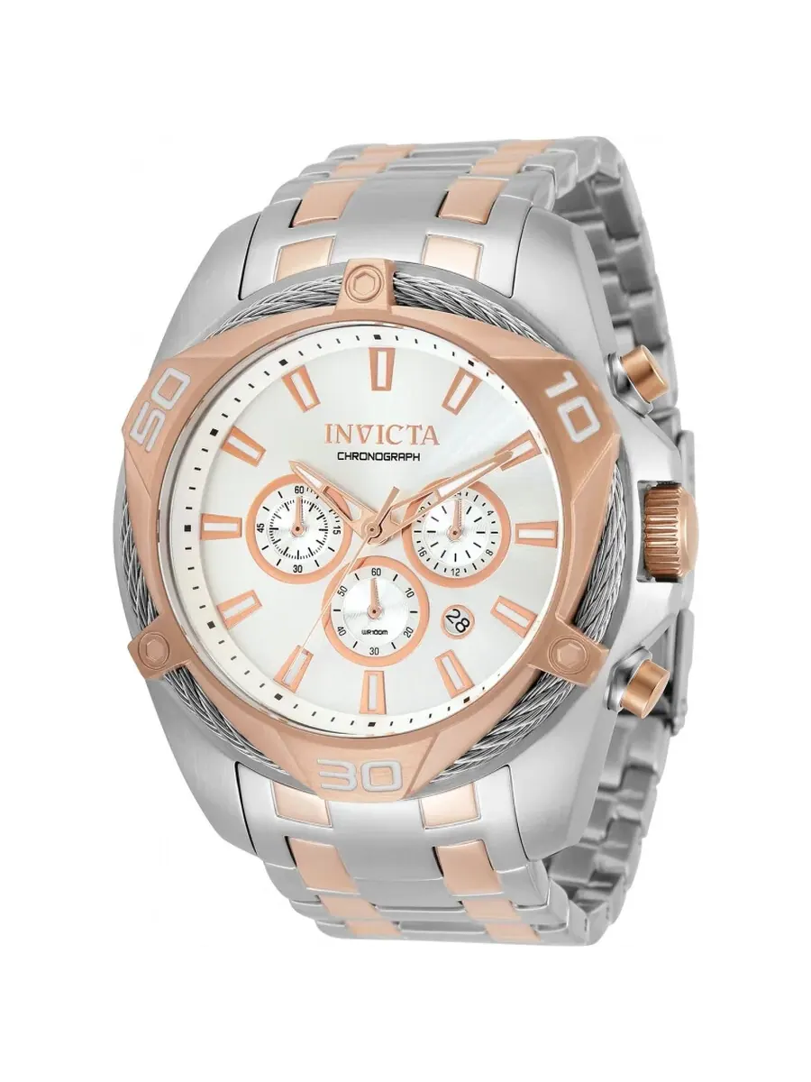 Мужские кварцевые часы Invicta Bolt Chronograph с серебристым циферблатом, модель 34134 — изображение 1 из 2