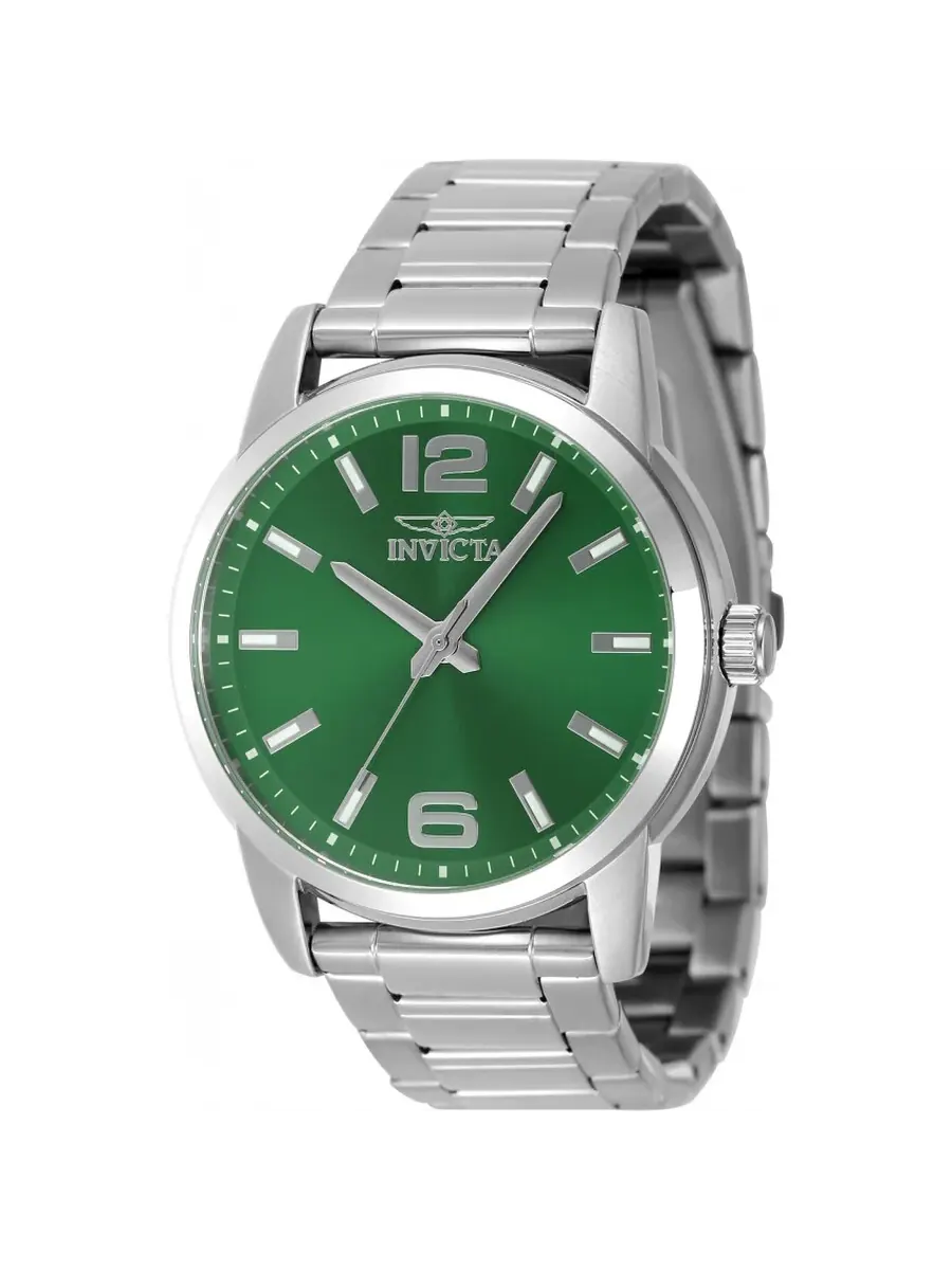 Мужские часы Invicta Celestial Quartz с зеленым циферблатом 48494 — изображение 1 из 1, оттенок серебряный