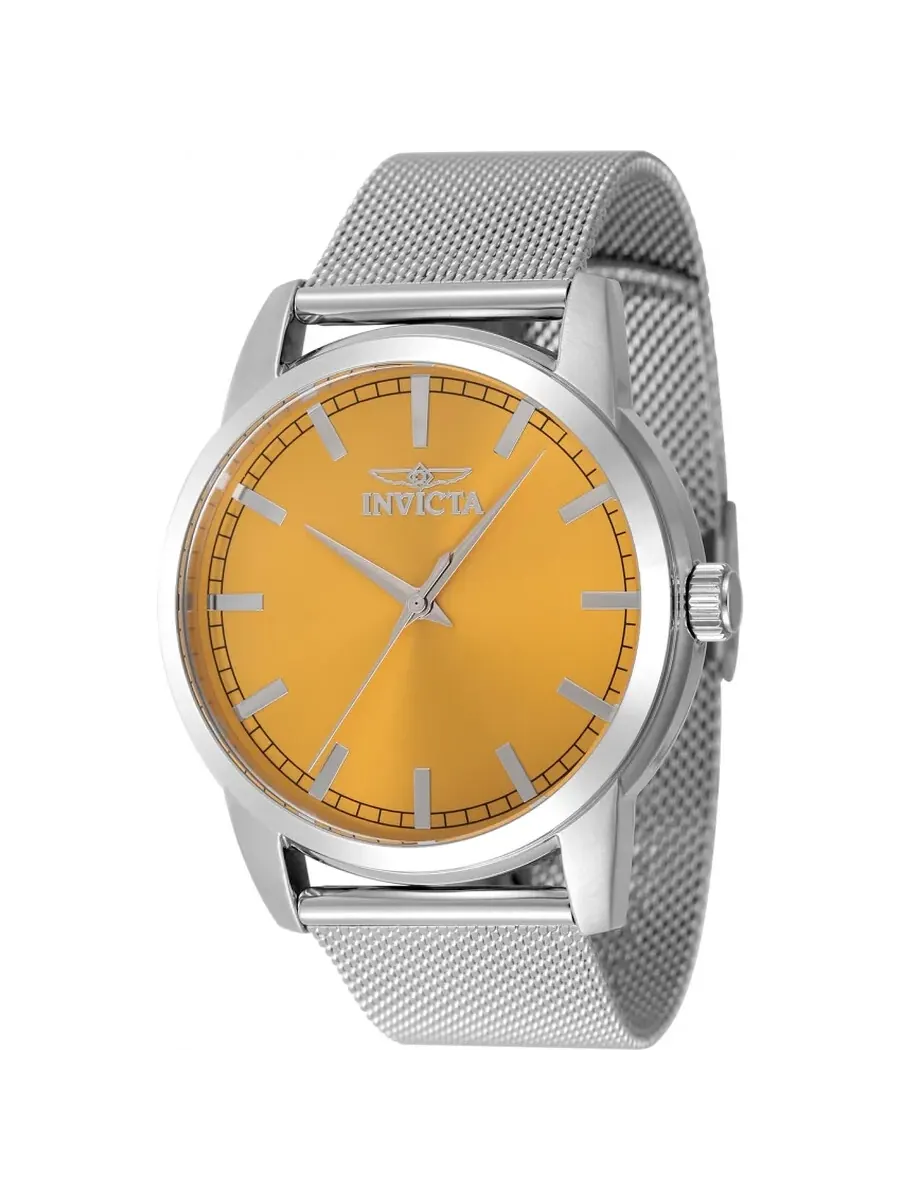 Мужские часы Invicta Celestial Quartz с желтым циферблатом 48506 — изображение 1 из 1, оттенок серебряный
