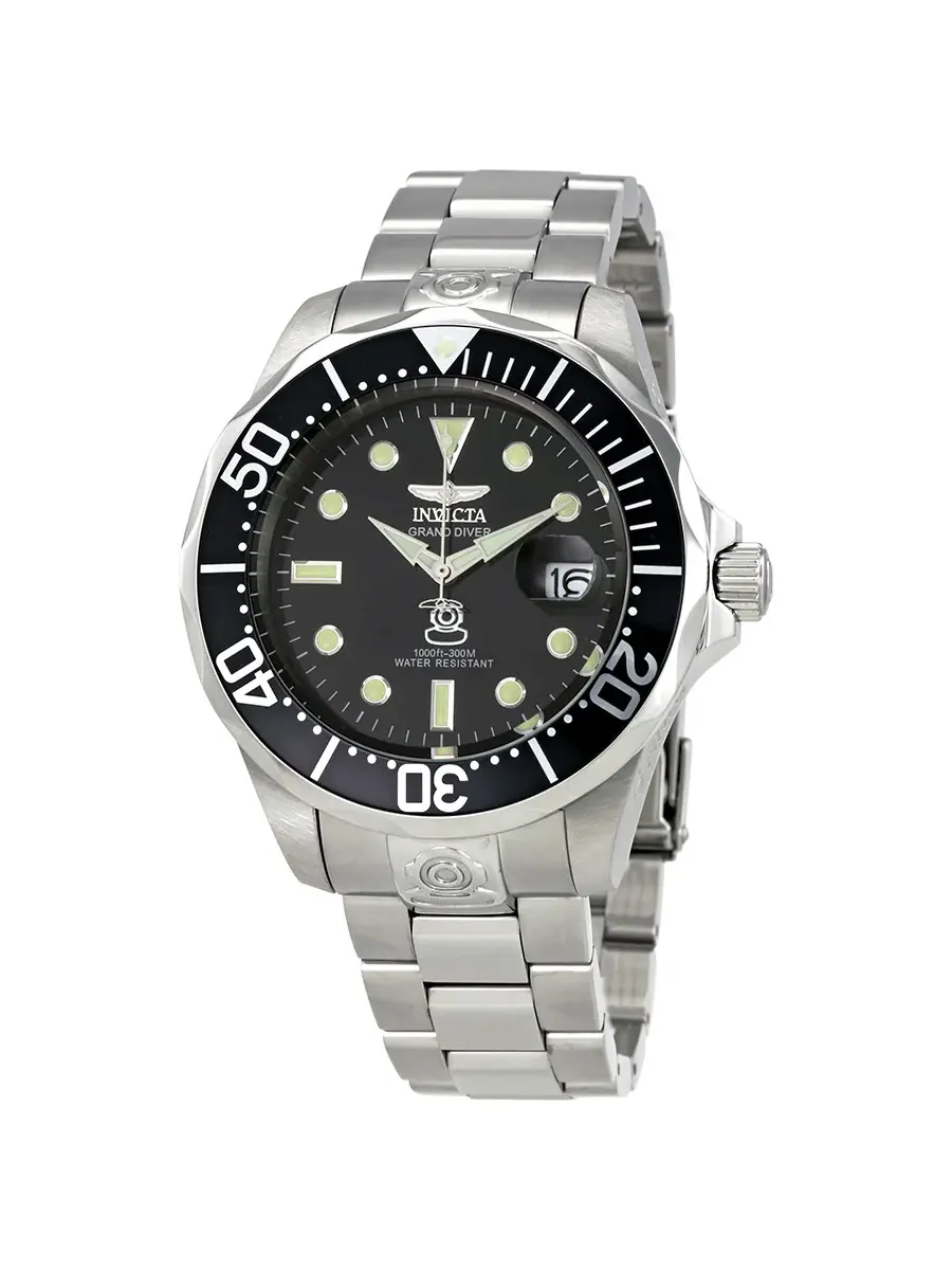 Мужские автоматические часы Invicta Pro Diver Grand Diver с черным циферблатом, модель 3044 — изображение 1 из 3