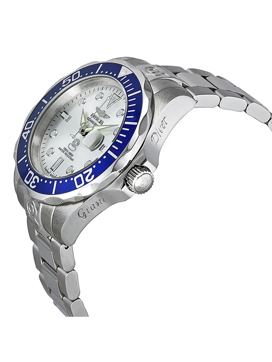Мужские часы Invicta Grand Diver с серебристым циферблатом, модель 3046 — изображение 2 из 3, оттенок серебряный