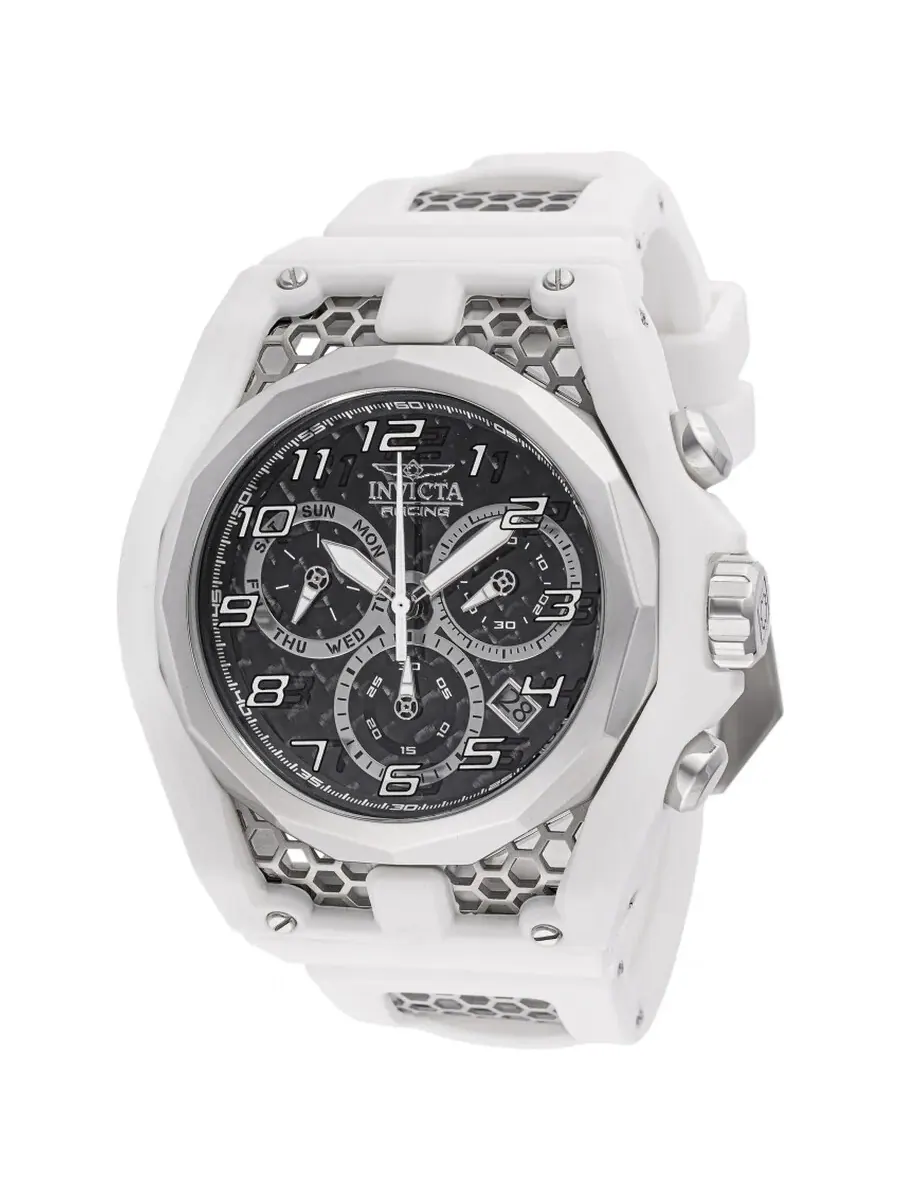 Мужские часы Invicta Invicta Racing Chronograph Quartz с черным циферблатом 47209 — изображение 1 из 1, оттенок серебряный