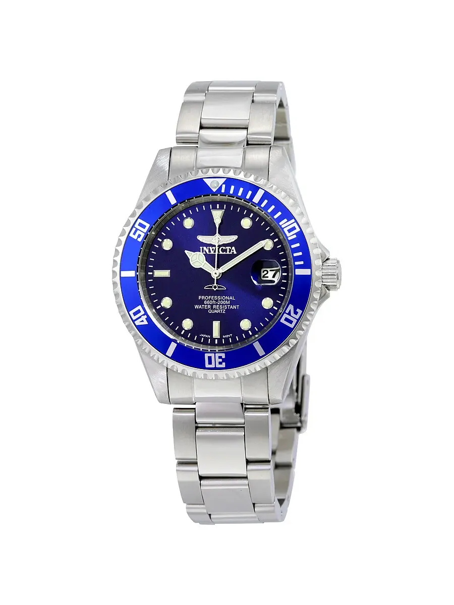 Мужские часы Invicta Mako Pro Diver с синим циферблатом и корпусом из нержавеющей стали 9204OB — серебристый