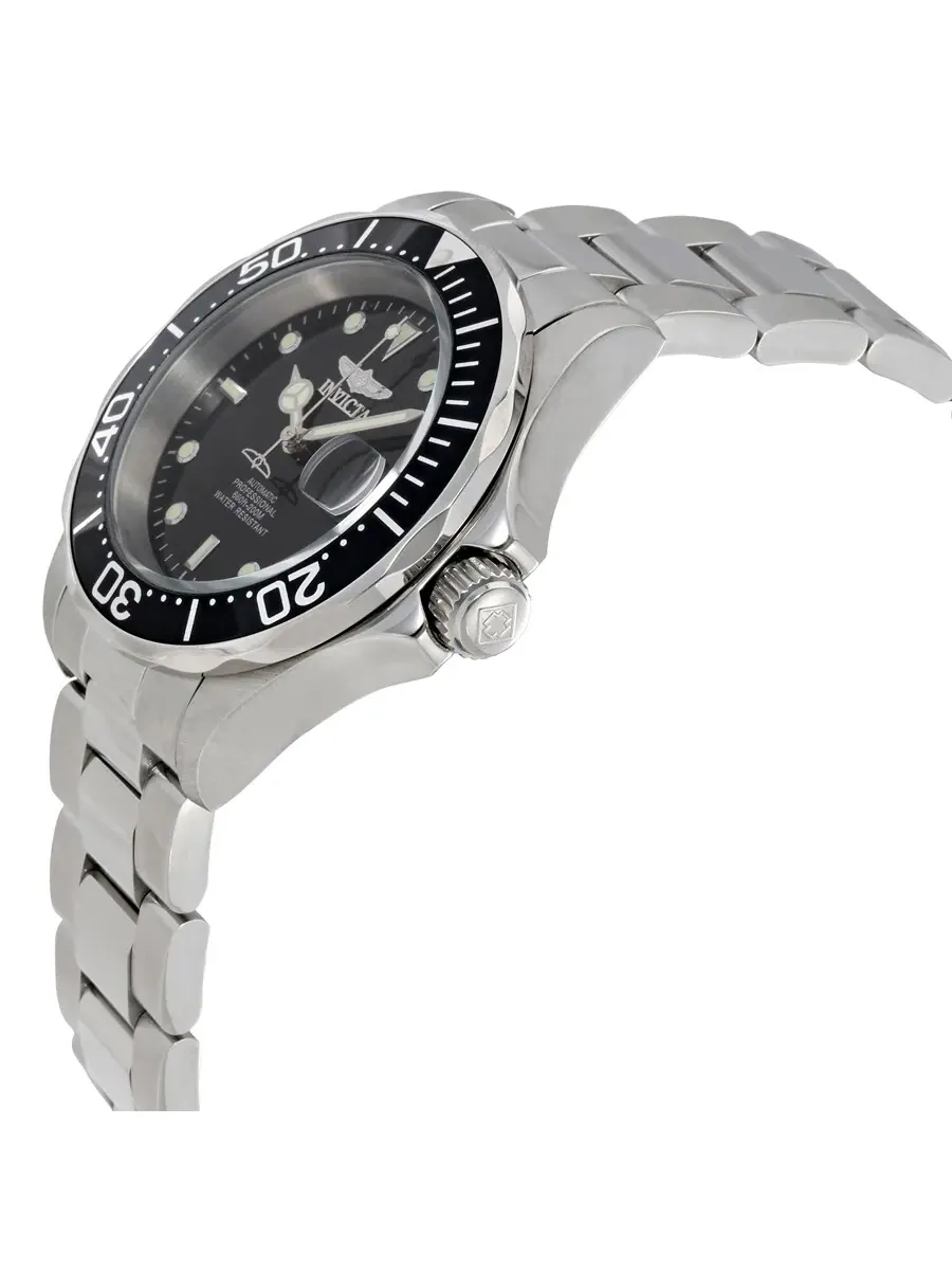 Мужские часы Invicta Mako Pro Diver Automatic с черным циферблатом 8926 — изображение 2 из 3, оттенок серебряный