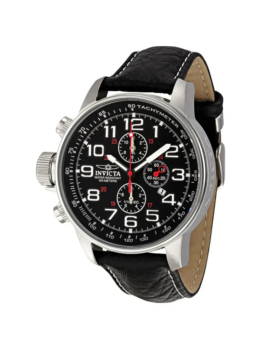 Мужские часы Invicta Lefty Terra Military Chronograph с черным циферблатом 2770 — изображение 1 из 4, оттенок серебряный