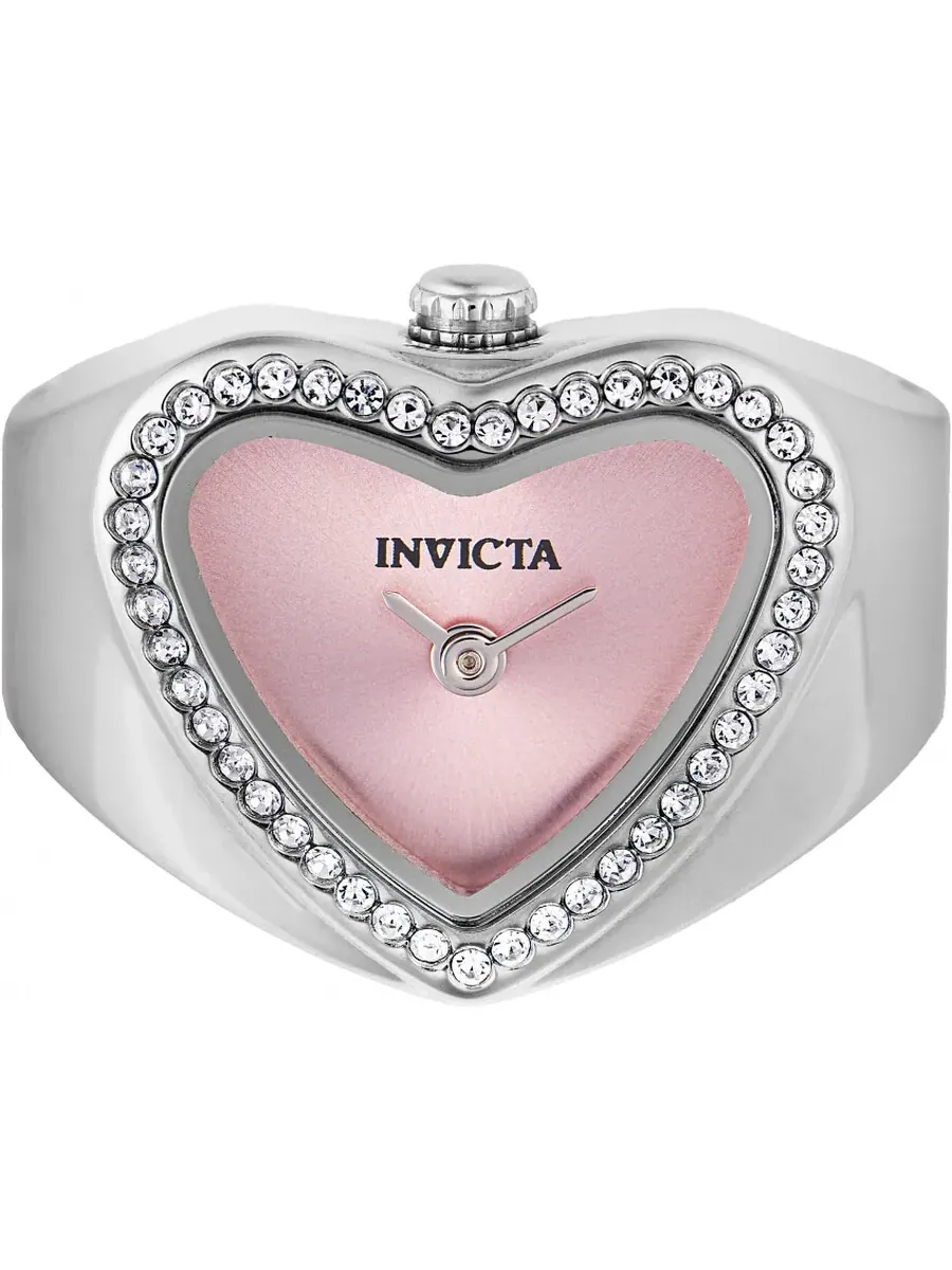 Женские часы Invicta Mini Ring Angel Quartz с кристаллами, розовый циферблат, модель 49571 — изображение 1 из 2