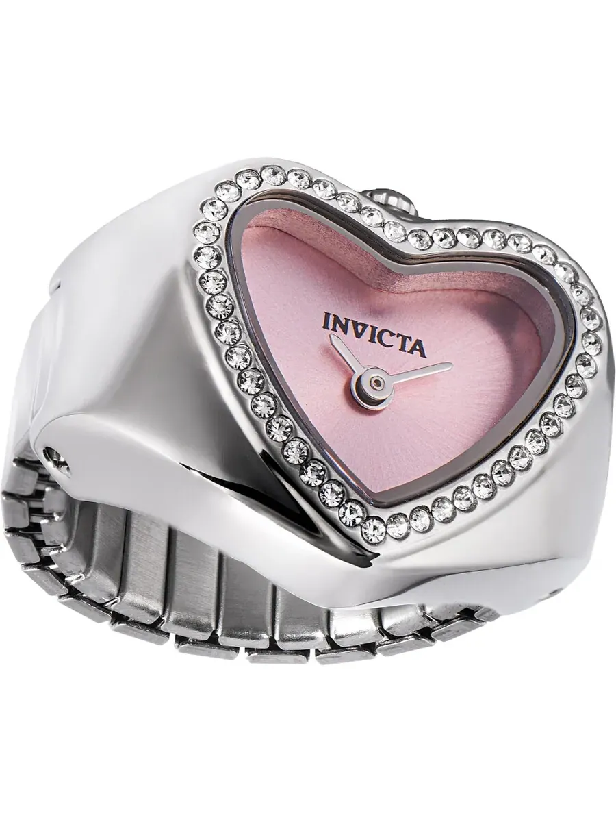 Женские часы Invicta Mini Ring Angel Quartz с кристаллами, розовый циферблат, модель 49571 — изображение 2 из 2