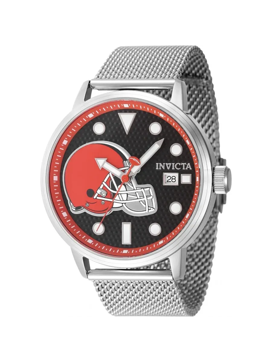 Мужские часы Invicta NFL Cleveland Browns с кварцевым механизмом и коричневым циферблатом, модель 47987 — изображение 1 из 1