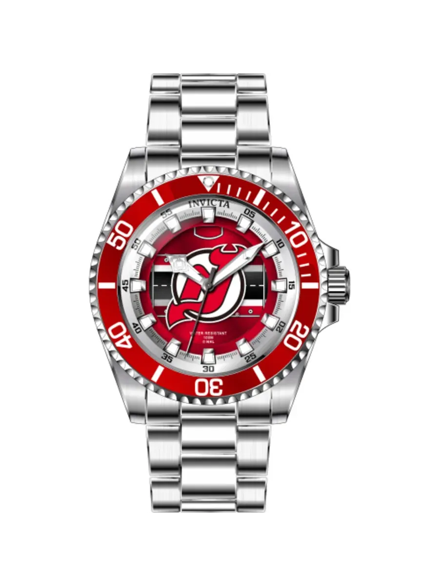 Женские часы Invicta NHL New Jersey Devils с кварцевым механизмом и красным циферблатом, модель 42221 — изображение 2 из 2