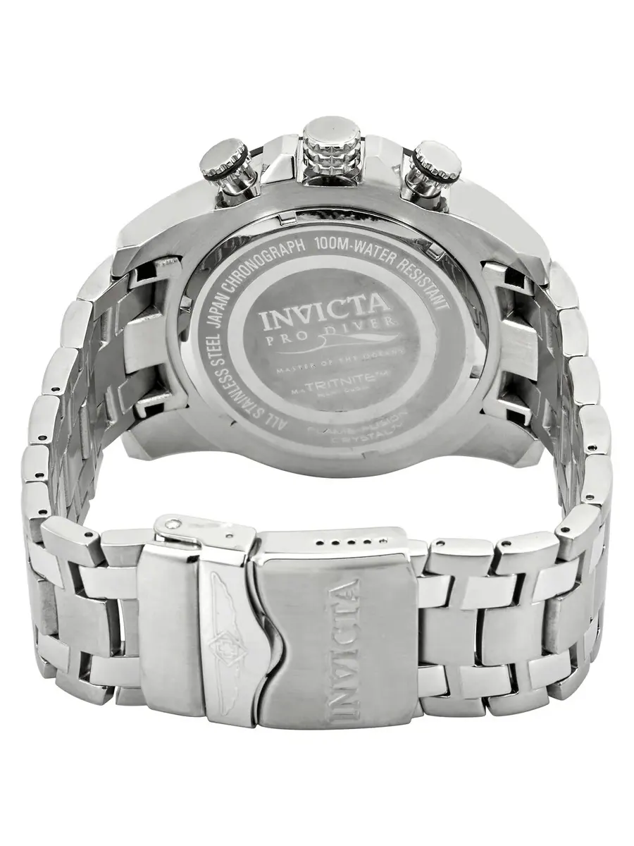 Мужские часы Invicta Pro Diver Chronograph с черным циферблатом 22318 — изображение 3 из 3, оттенок серебряный