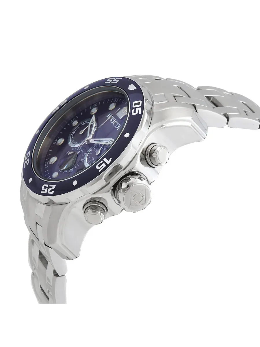 Мужские часы Invicta Pro Diver Chronograph с синим циферблатом 0070 — изображение 2 из 4, оттенок серебряный