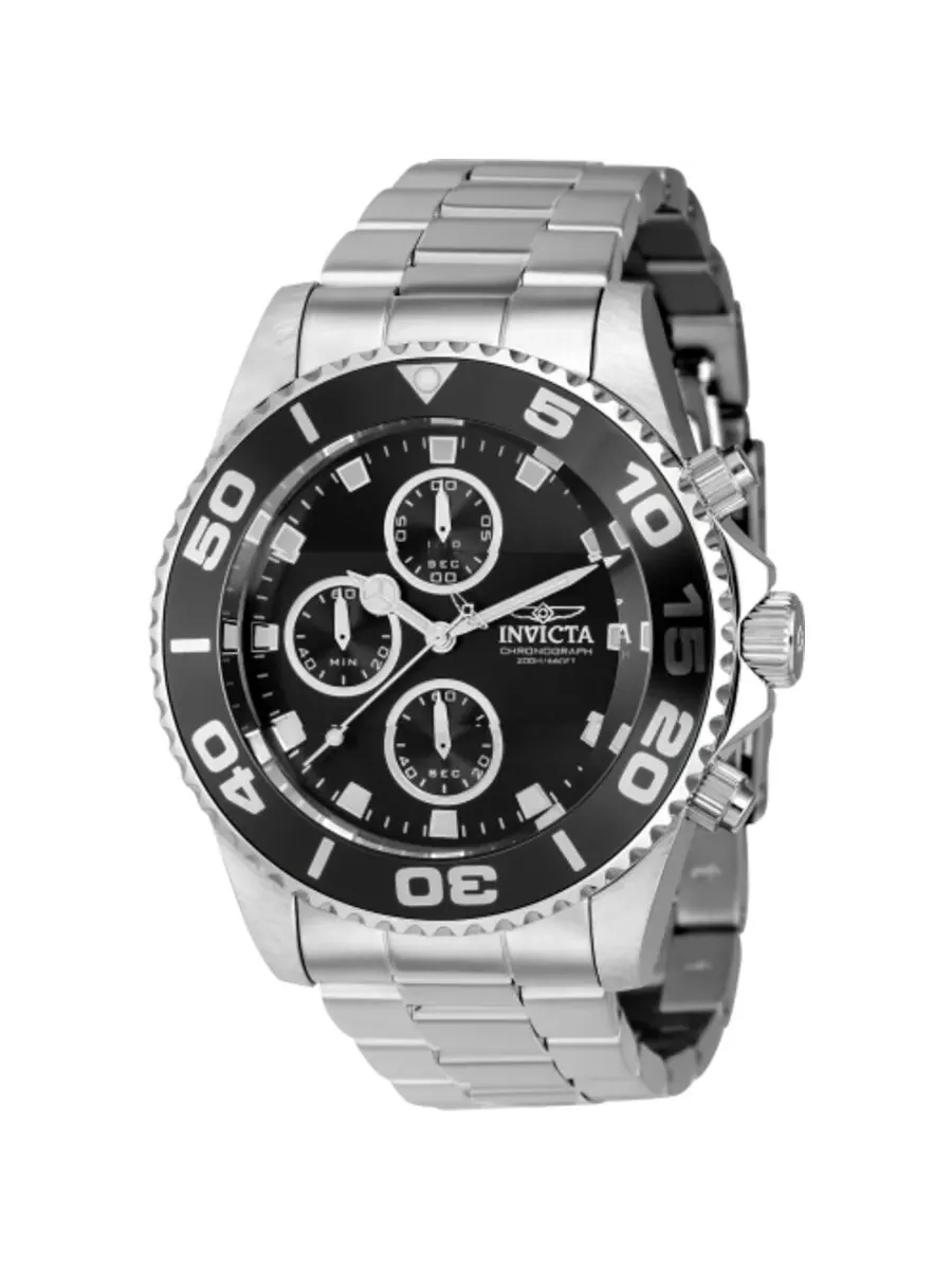 Мужские часы Invicta Pro Diver Chronograph Quartz с черным циферблатом 43405 — изображение 1 из 1, оттенок черный