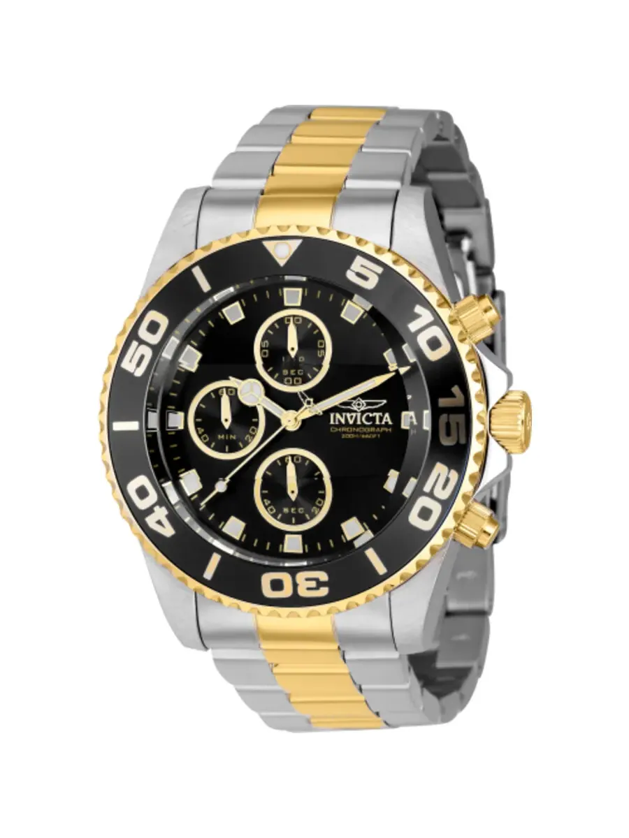 Мужские часы Invicta Pro Diver Chronograph Quartz с черным циферблатом 43407 — изображение 1 из 1, оттенок черный
