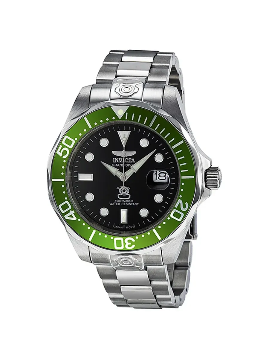 Мужские механические часы Invicta Pro Diver Grand Diver с черным циферблатом 3047 — изображение 1 из 4, оттенок серебряный