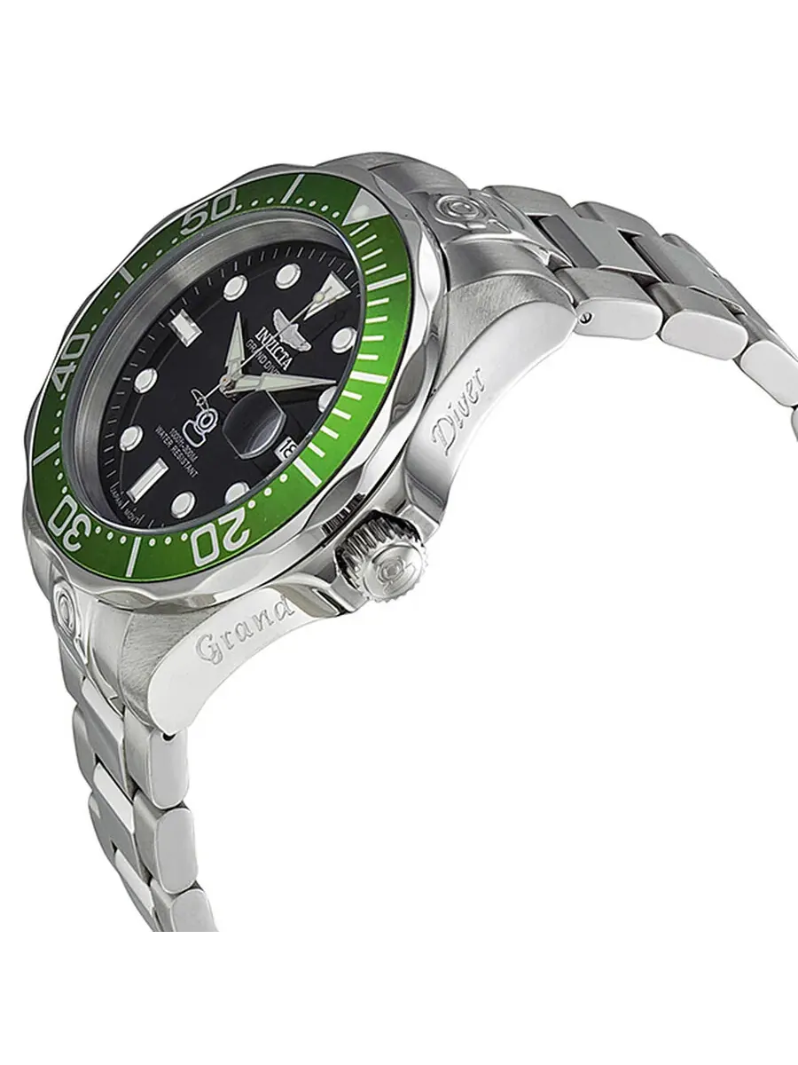 Мужские механические часы Invicta Pro Diver Grand Diver с черным циферблатом 3047 — изображение 2 из 4, оттенок серебряный