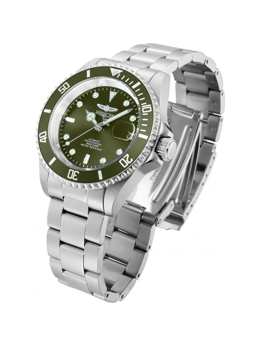 Мужские часы Invicta Pro Diver Date Automatic с зеленым циферблатом, модель 35690 — изображение 2 из 2, оттенок зеленый