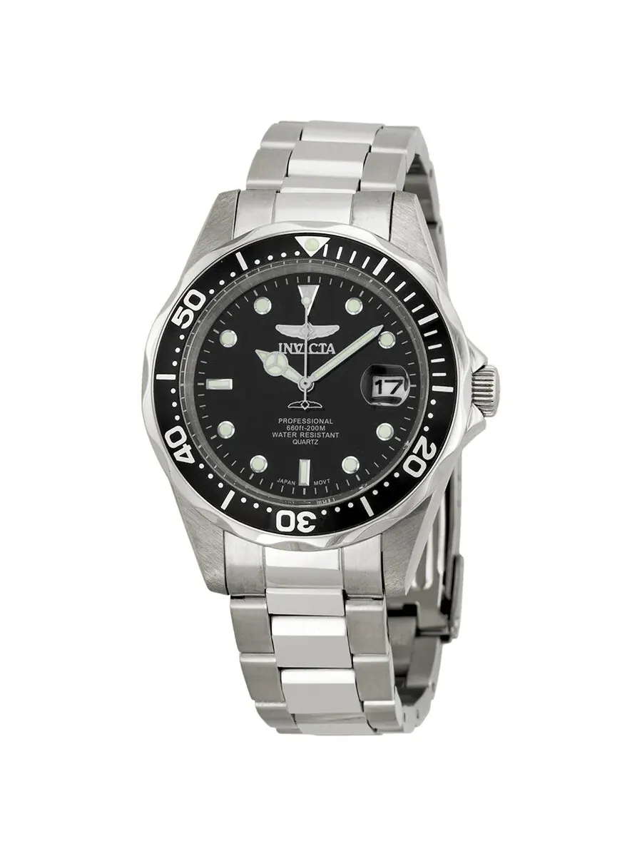 Мужские часы Invicta Pro Diver с черным циферблатом и корпусом из нержавеющей стали, модель 8932 — изображение 1 из 3