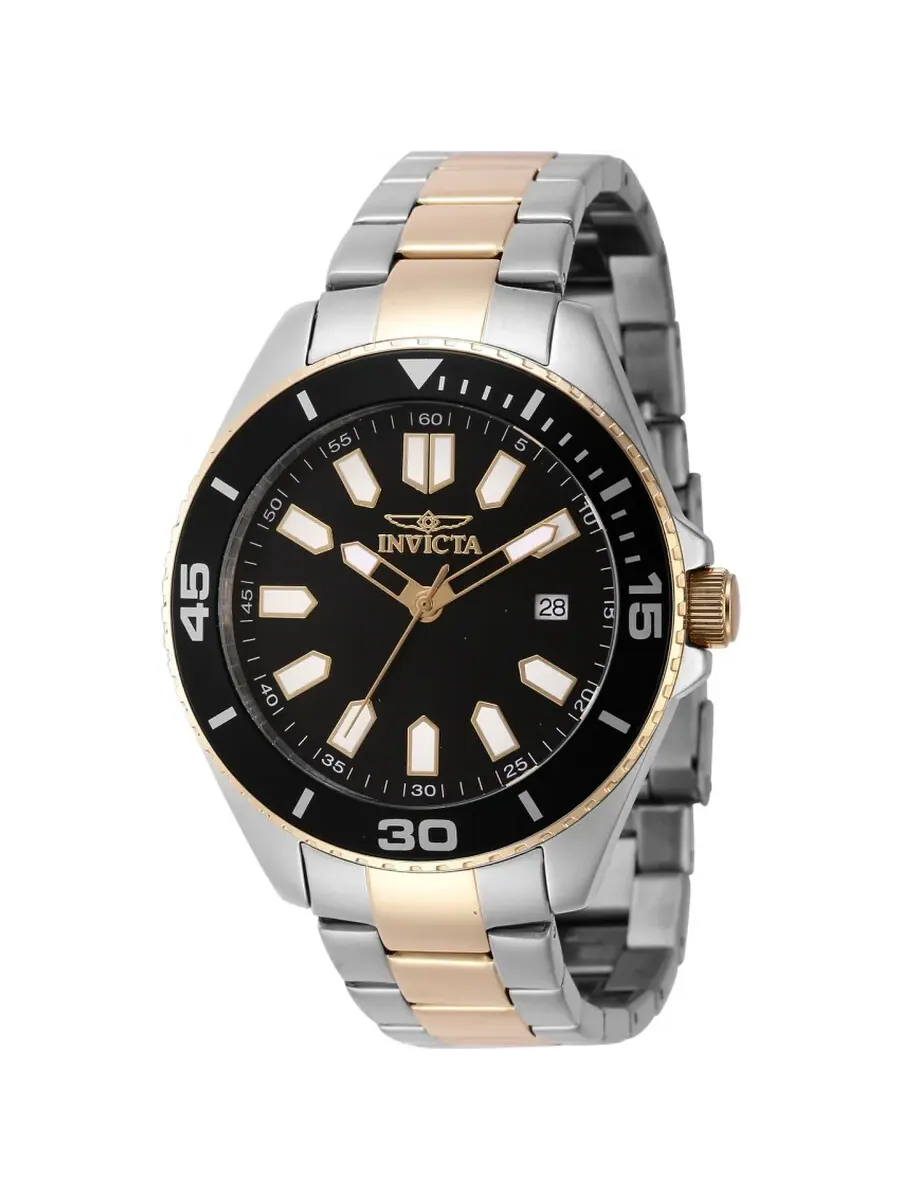 Мужские часы Invicta Pro Diver Quartz с черным циферблатом 46319 — изображение 1 из 1, оттенок черный