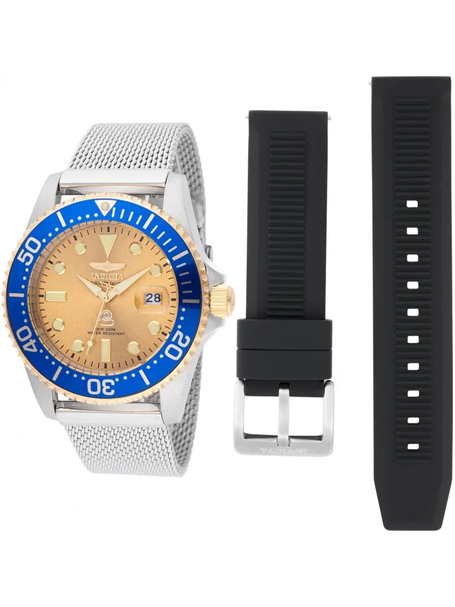 Мужские часы Invicta Pro Diver Quartz с золотым циферблатом 48216 — изображение 1 из 1, оттенок синий