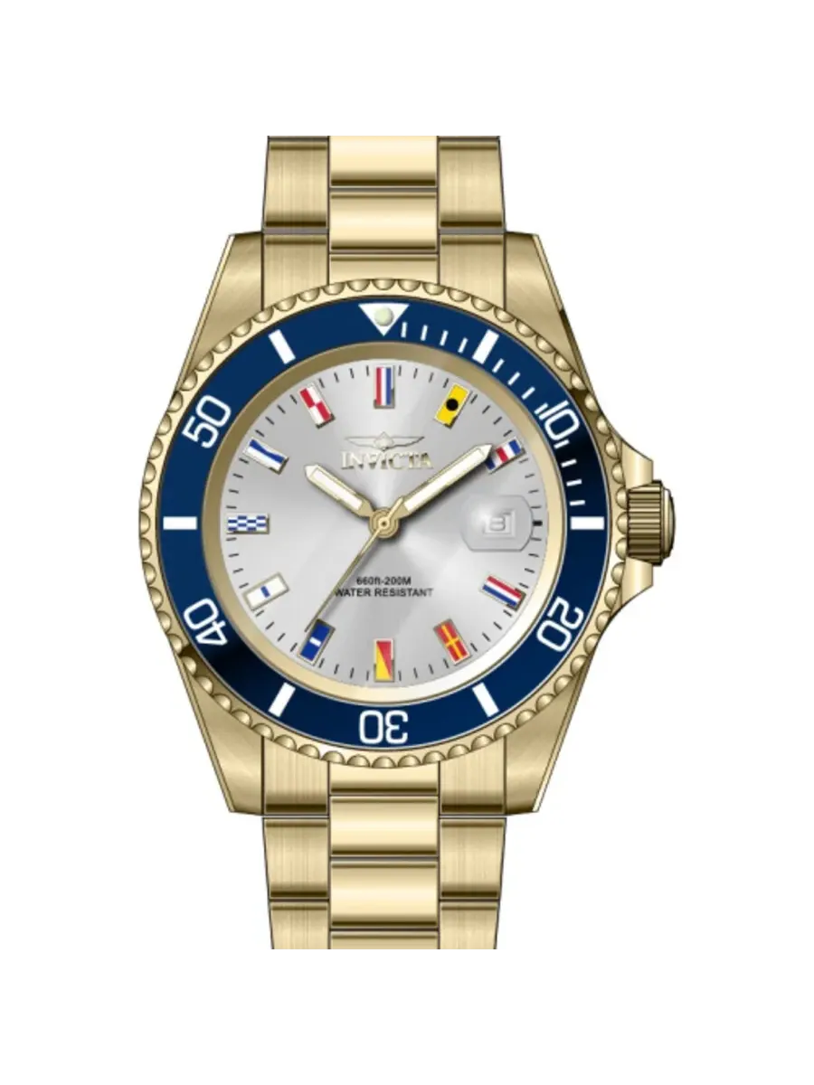 Мужские часы Invicta Pro Diver Quartz с серебристым циферблатом 49886 — изображение 1 из 1, оттенок синий
