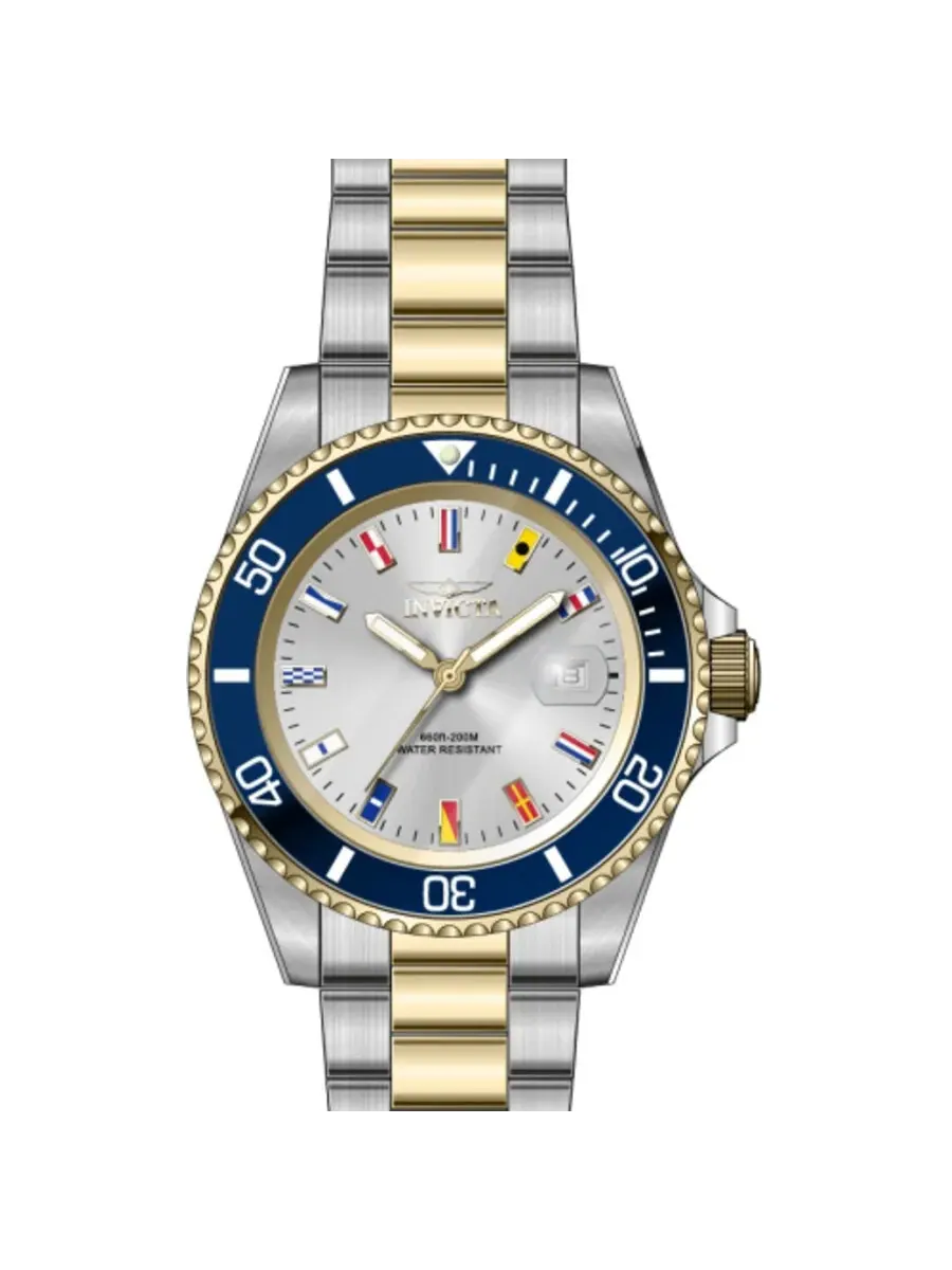 Мужские часы Invicta Pro Diver Quartz с серебристым циферблатом 49887 — изображение 1 из 1, оттенок синий