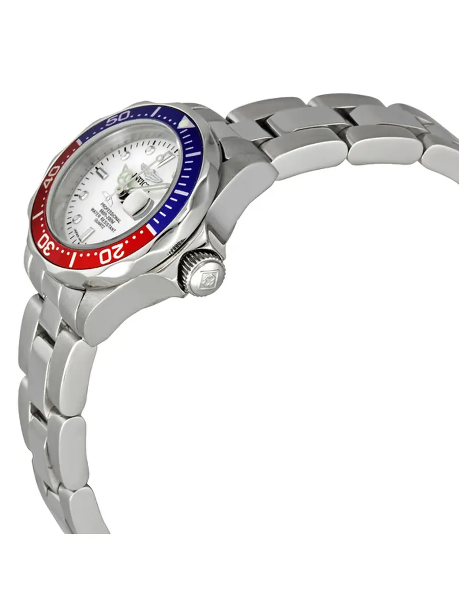 Женские часы Invicta Pro Diver с белым циферблатом и безелем Pepsi, модель 8940 — изображение 2 из 4, оттенок серебряный