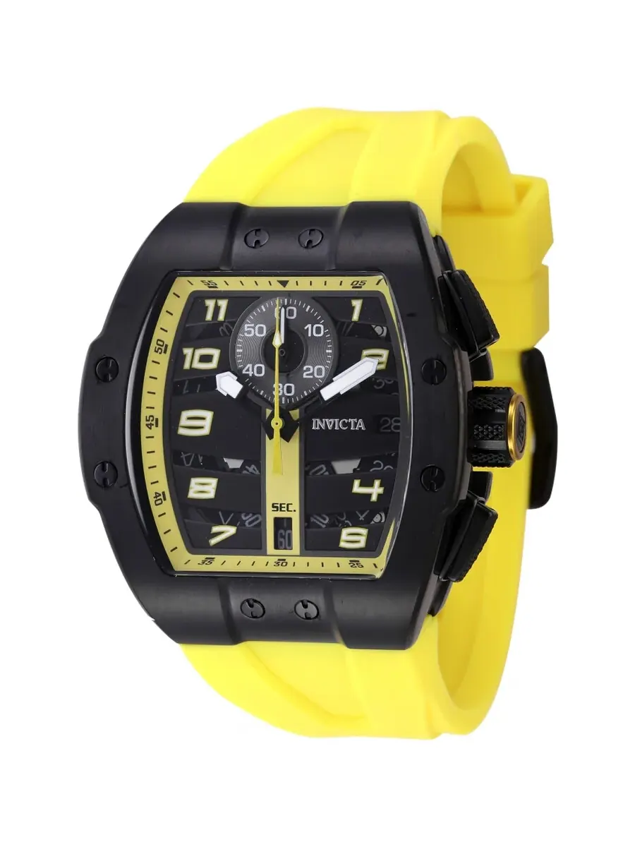 Мужские часы Invicta Racing Chronograph с кварцевым механизмом и черным циферблатом 47371 — изображение 1 из 1