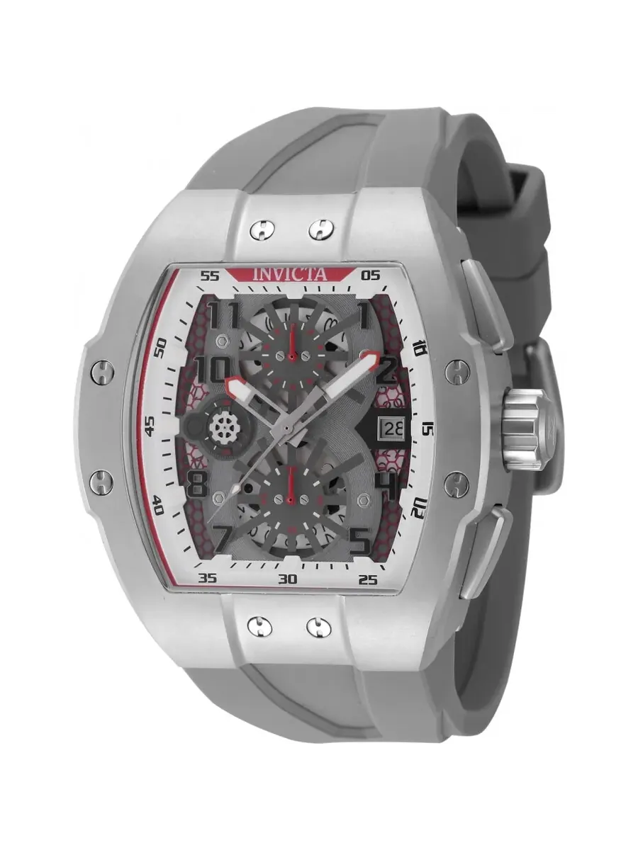 Мужские часы Invicta Racing Chronograph с кварцевым механизмом и серым циферблатом, модель 48026 — изображение 1 из 1