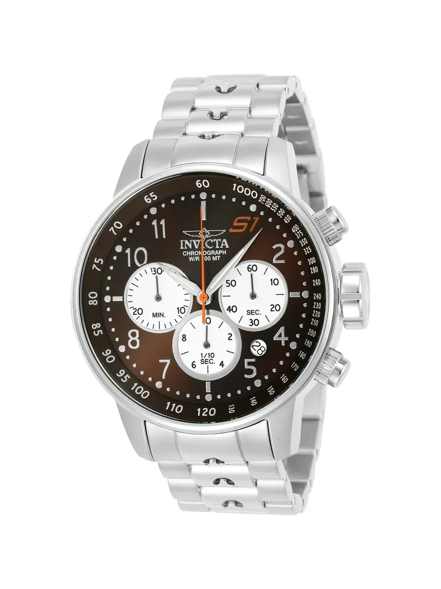 Мужские часы Invicta S1 Rally Chronograph с коричневым циферблатом 23081 — изображение 1 из 1, оттенок серебряный
