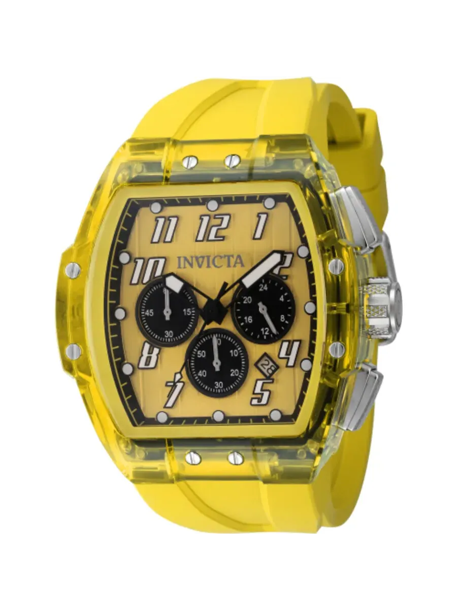 Мужские часы Invicta S1 Rally Chronograph GMT с кварцевым механизмом, золотым циферблатом и датой, модель 45482