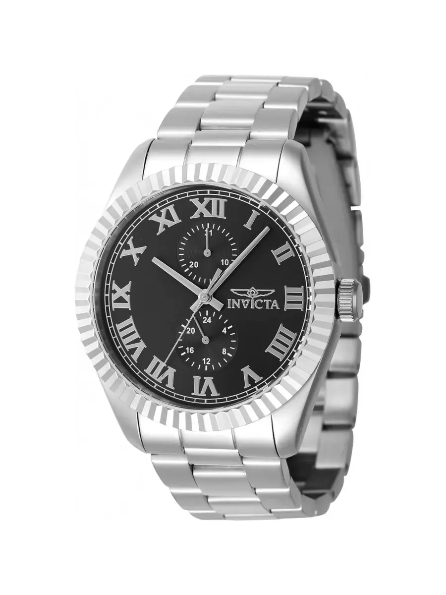 Мужские часы Invicta Specialty GMT Quartz с черным циферблатом 47420 — изображение 1 из 1, оттенок серебряный