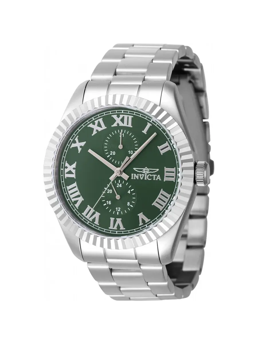Мужские часы Invicta Specialty GMT Quartz с зеленым циферблатом, модель 47422 — изображение 1 из 1, оттенок серебряный