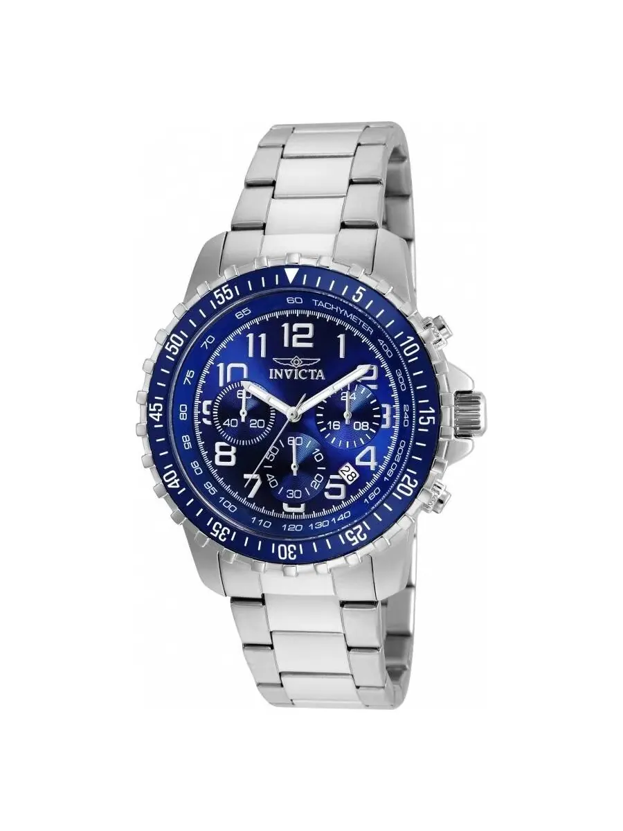 Мужские часы Invicta Specialty II Collection Chronograph с синим циферблатом 6621 — изображение 1 из 2, оттенок серебряный