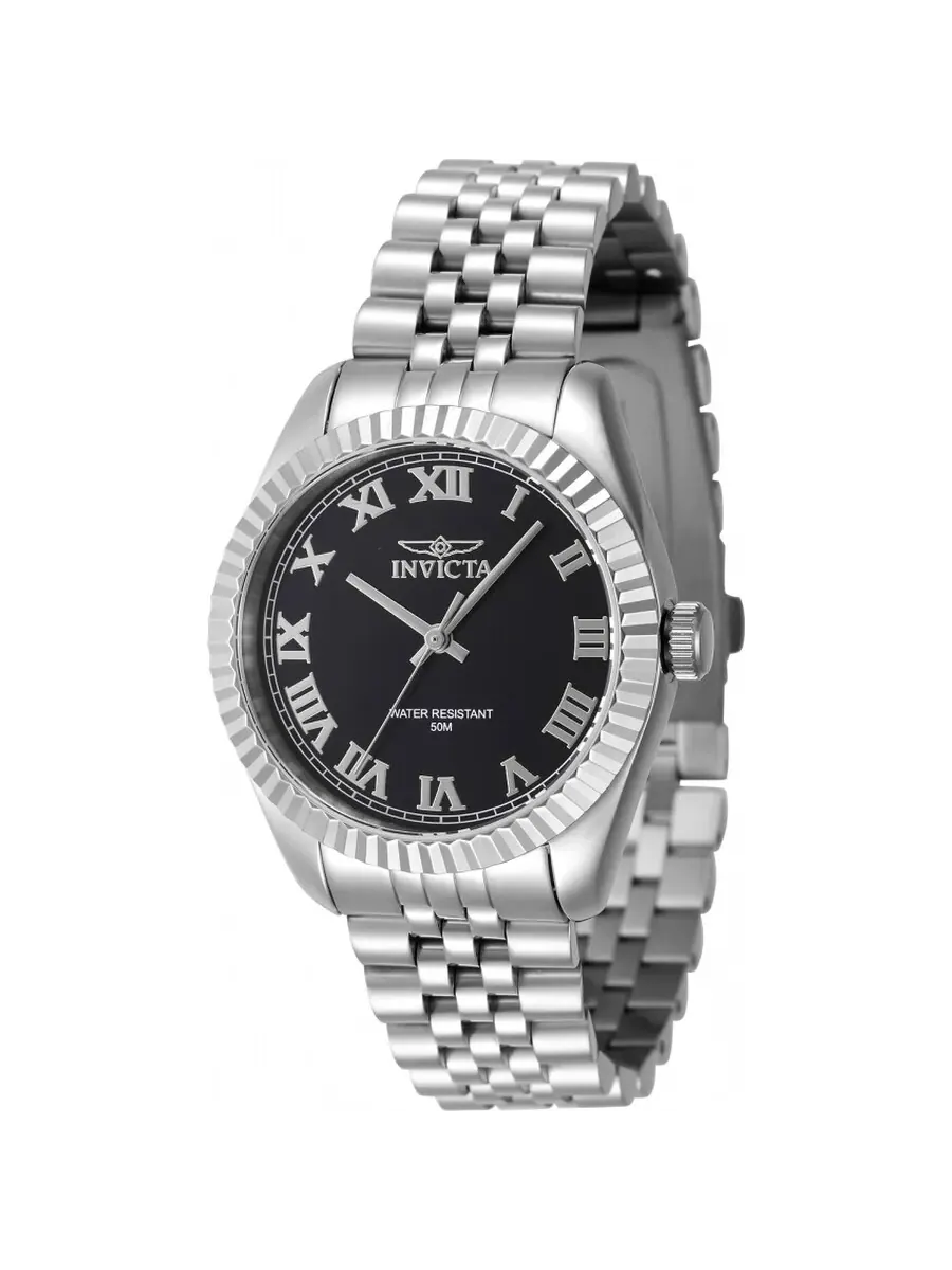 Женские часы Invicta Specialty Quartz с черным циферблатом 47408 — изображение 1 из 1, оттенок серебряный