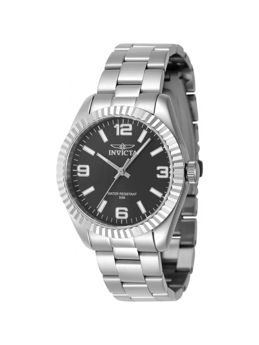 Женские кварцевые часы Invicta Specialty с черным циферблатом, модель 47463 — изображение 1 из 1, оттенок серебряный
