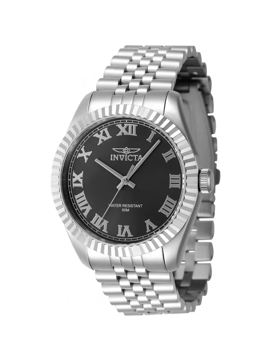 Мужские часы Invicta Specialty Quartz с черным циферблатом 47396 — изображение 1 из 1, оттенок серебряный