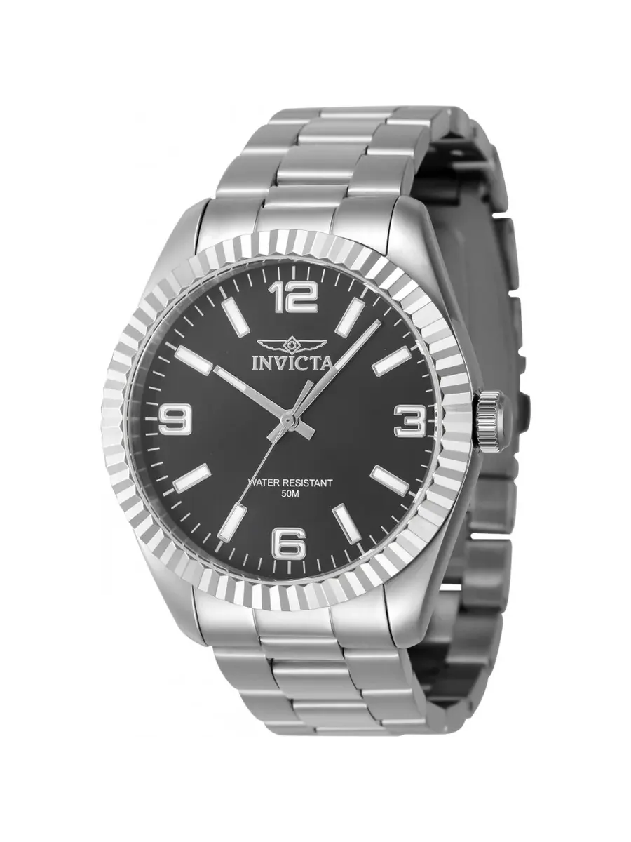 Мужские часы Invicta Specialty Quartz с черным циферблатом 47448 — изображение 1 из 1, оттенок серебряный