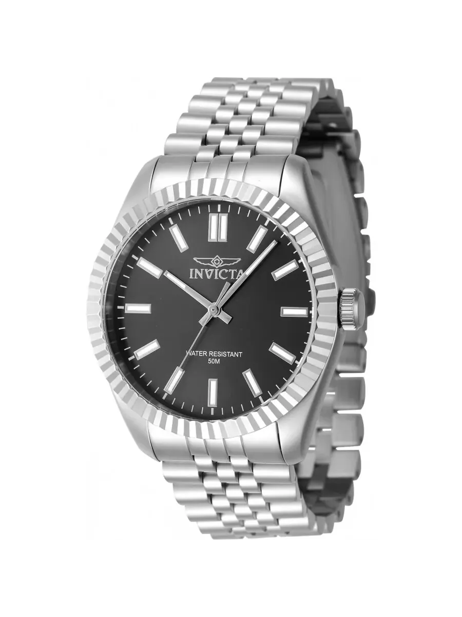 Мужские часы Invicta Specialty Quartz с черным циферблатом 47478 — изображение 1 из 1, оттенок серебряный