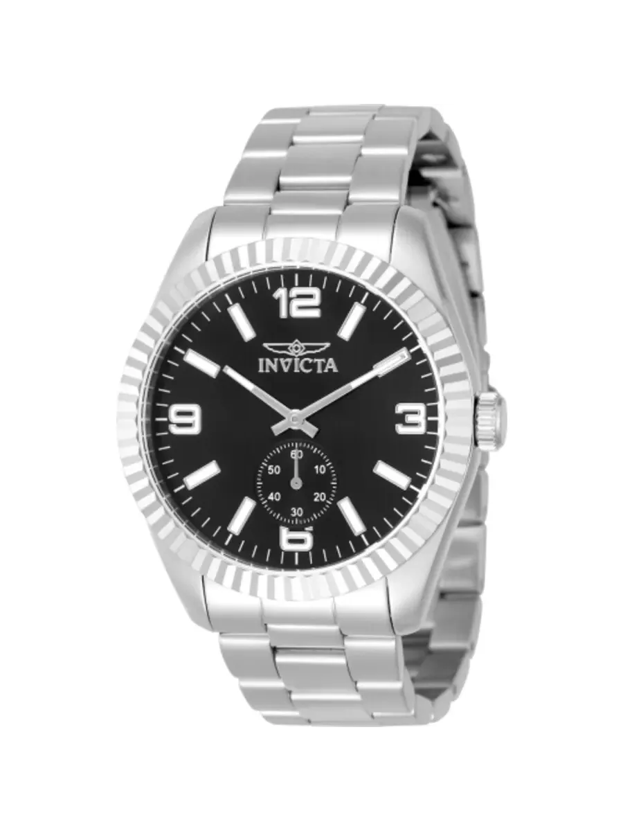 Мужские часы Invicta Specialty Quartz с черным циферблатом 49318 — изображение 1 из 1, оттенок серебряный