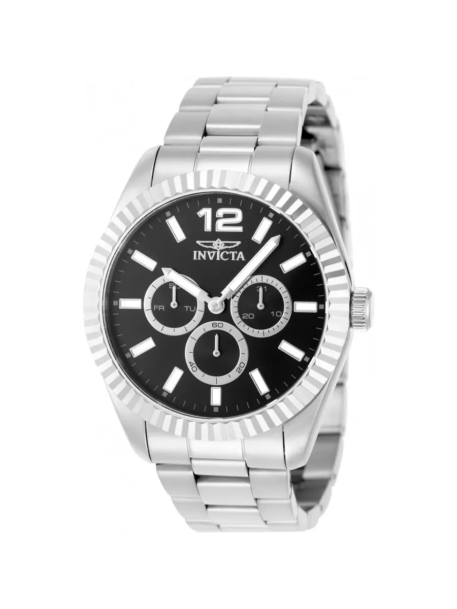 Мужские кварцевые часы Invicta Specialty с черным циферблатом, модель 49511 — серебристый