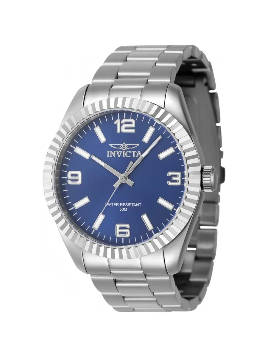 Мужские кварцевые часы Invicta Specialty с синим циферблатом, модель 47451 — изображение 1 из 1, оттенок серебряный
