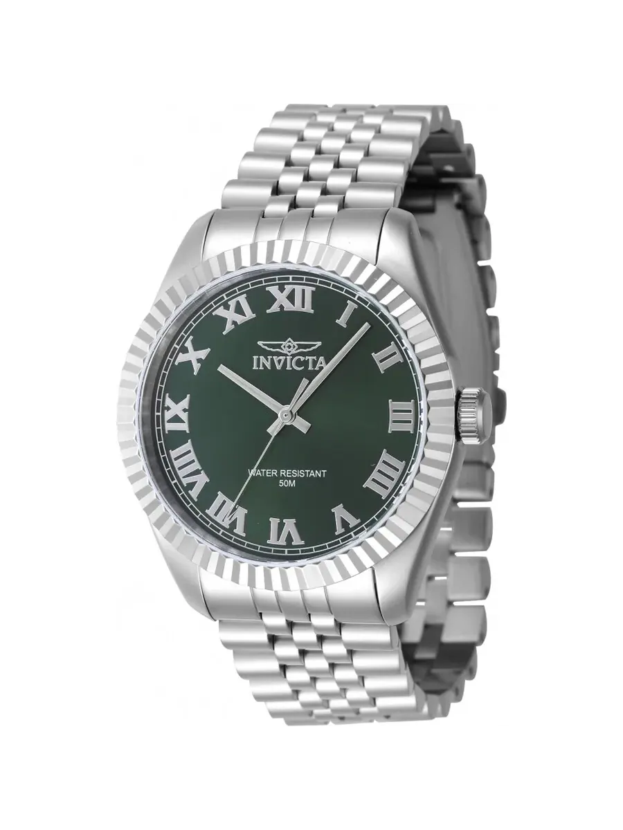 Мужские часы Invicta Specialty Quartz с зеленым циферблатом, модель 47398 — изображение 1 из 1, оттенок серебряный