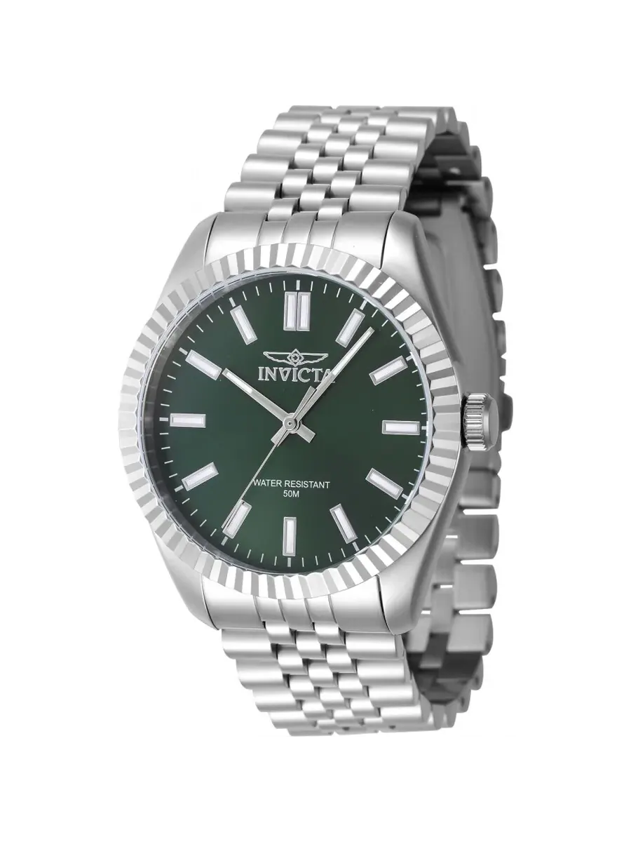 Мужские часы Invicta Specialty Quartz с зеленым циферблатом, модель 47480 — изображение 1 из 1, оттенок серебряный