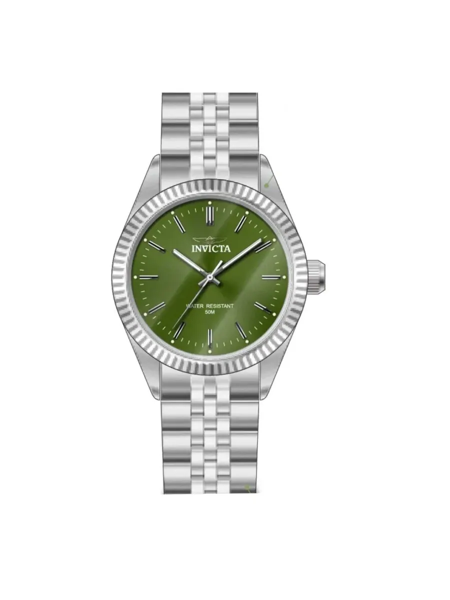 Женские часы Invicta Specialty Quartz с зеленым циферблатом 49217 — изображение 1 из 1, оттенок серебряный