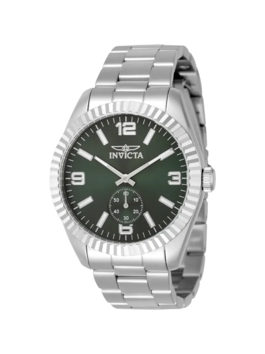 Мужские кварцевые часы Invicta Specialty с зеленым циферблатом, модель 49358 — изображение 1 из 1, оттенок серебряный